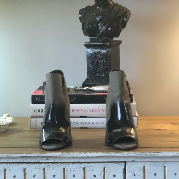 DVF ombre, suede and patent open toe ankle booties - Picture 2 of 9